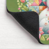 キルトと花のバニー マウスパッド (コーナー)