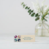 キルトにされたろうけつ染めの名刺 スキニー名刺 (スタンド正面)