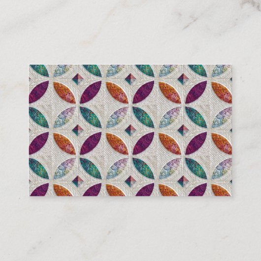 キルトにされたろうけつ染めの名刺 名刺 (裏面)