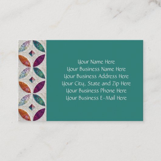 キルトにされたろうけつ染めの名刺 名刺 (正面)