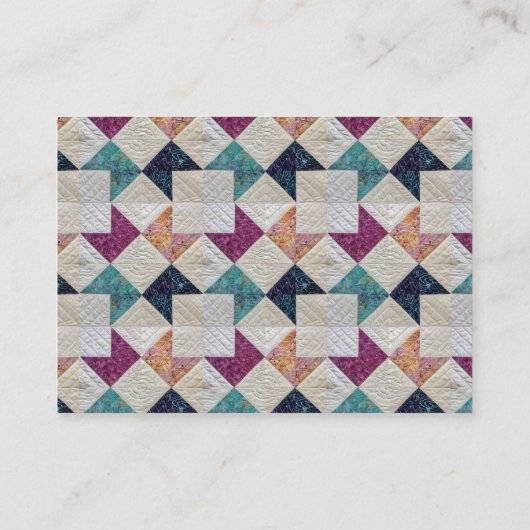 キルトにされたろうけつ染めの名刺 名刺 (裏面)