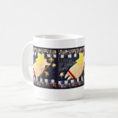 キルトにされたクリスマスの天使の正方形のマグ コーヒーマグカップ (正面左)