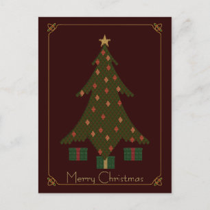 キルトにされたクリスマスの郵便はがき シーズンポストカード