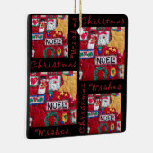 キルトにされたクリスマスは陶磁器のOranamentを望みます セラミックオーナメント (右)