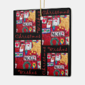 キルトにされたクリスマスは陶磁器のOranamentを望みます セラミックオーナメント (左)