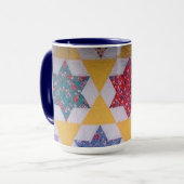 キルトにされたコーヒー マグカップ (正面左)