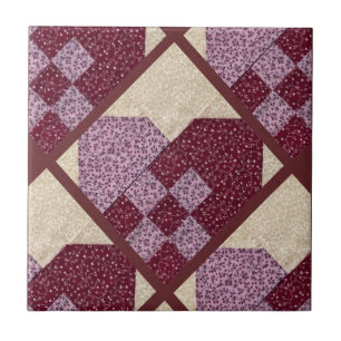 キルトにされたハート タイル