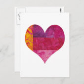 キルトにされたハート ポストカード (正面/裏面)
