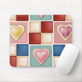 キルトにされたハート マウスパッド (マウス)