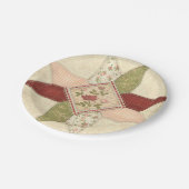 キルトにされたパッチワークの紙皿 ペーパープレート (アングル)