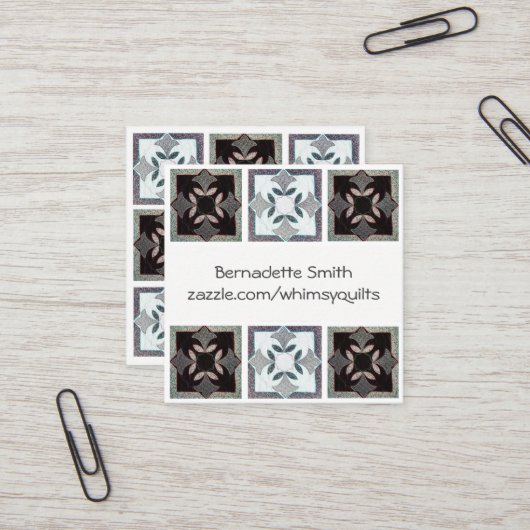 キルトにされた名刺 スクエア名刺 (正面/裏面インサイチュ)