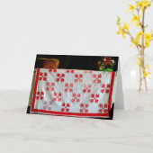 キルトにされた家族の宝物の挨拶状 カード (黄色い花)