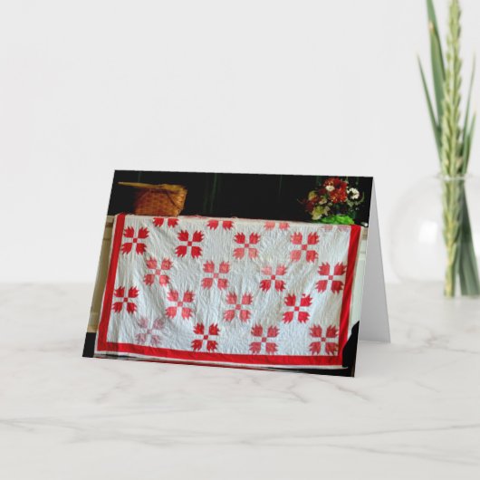 キルトにされた家族の宝物の挨拶状 カード (正面)