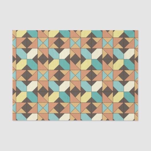 キルトにされた幾何学的なパターンティッシュペーパー 薄葉紙 (正面)