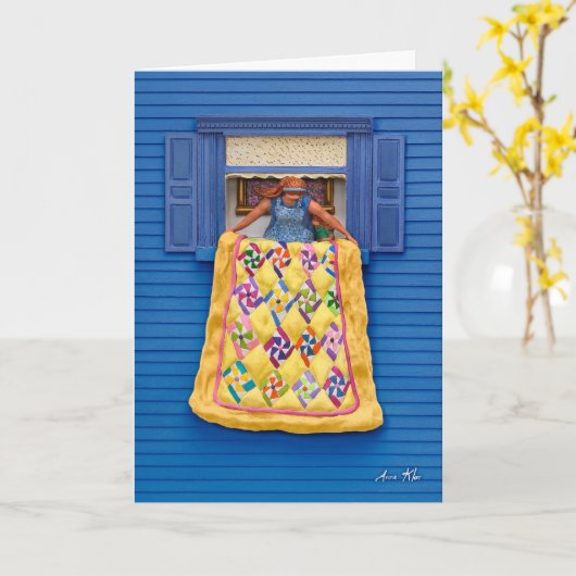 キルトにされた提示 カード (黄色い花)