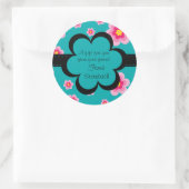 キルトにされた花のギフトのステッカー ラウンドシール (バッグ)