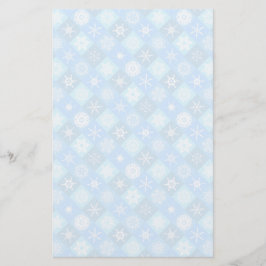 キルトにされた雪片および冬パターン 便箋