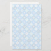 キルトにされた雪片および冬パターン 便箋 (正面/裏面)