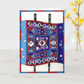 キルトにされたTorah カード (黄色い花)