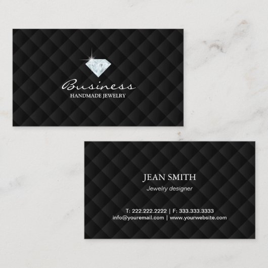 キルトにされるハンドメイドのジュエリーの贅沢で暗いダイヤモンド 名刺 (正面/裏面)