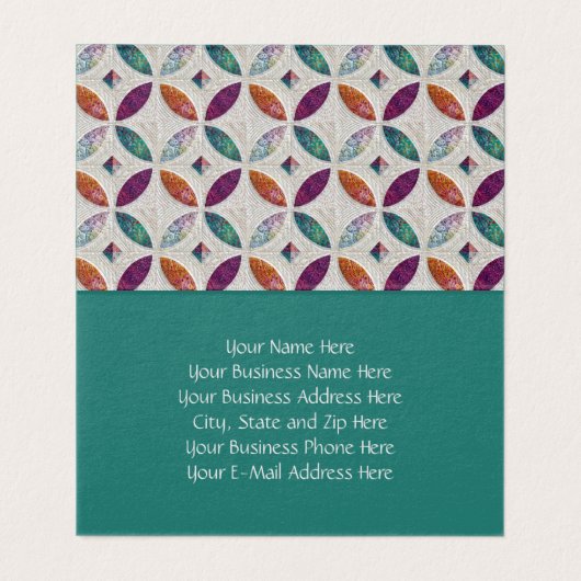 キルトにされ、折られた名刺 名刺 (内部フラット)