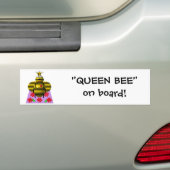 キルトのかわいい女王バチ バンパーステッカー (車上)