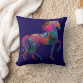 キルトのような馬 クッション (ブランケット)