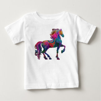 キルトのような馬 ベビーTシャツ