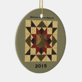 キルトのクリスマスの星のオーナメント セラミックオーナメント (右)
