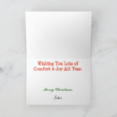 キルトのクリスマスカードで包まれたな女性 シーズンカード (内部)