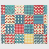キルトのシームレスパターン。ヴィンテージパッチワークの背景 ラッピングペーパー (フラット)