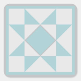 キルトのステッカー-星(青か灰色) スクエアシール