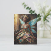 キルトのドレスを着た妖精 ポストカード (スタンド正面)