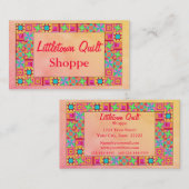 キルトのブロックのボーダーカラフルなパッチワークのプロモーション 名刺 (正面/裏面)