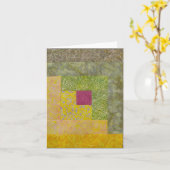 キルトのブロックのメッセージカード カード (黄色い花)