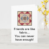 キルトのブロックの友情の挨拶状 カード (黄色い花)