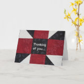 キルトのブロックの友情の挨拶状 カード (黄色い花)