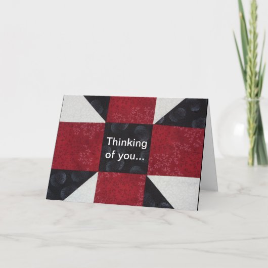 キルトのブロックの友情の挨拶状 カード (正面)