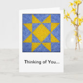 キルトのブロックの友情または悔やみや弔慰の挨拶状 カード (黄色い花)