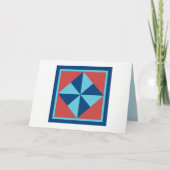 キルトのメッセージカード-風車(海軍か赤) カード (正面)