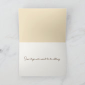 キルトの上で眠っている毛むくじゃらの犬 カード (内部)