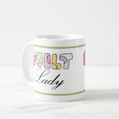 キルトの女性 コーヒーマグカップ (正面左)