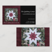 キルトの星のあずき色 名刺 (正面/裏面)