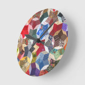 キルトの生地 ラウンド壁時計 (傾斜)