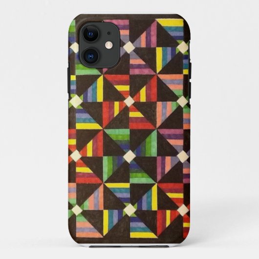 キルトのIphoneの明るく、カラフルな、ハンドメイドの箱 Case-Mate iPhoneケース (裏面)