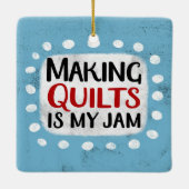 キルトを作るのが私のジャムオーナメント セラミックオーナメント (裏面)