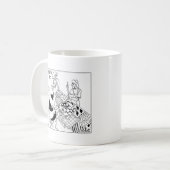 キルトを作る女性の集まり コーヒーマグカップ (正面左)