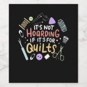 キルトを持もしたないおもしろいキルティング ワインラベル (シングルラベル)