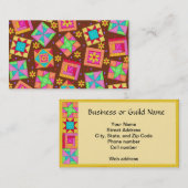 キルトアート名刺（茶色） 名刺 (正面/裏面)