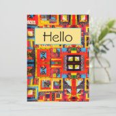 キルトインモダンポはっきりしたート抽象芸術 カード (スタンド正面)